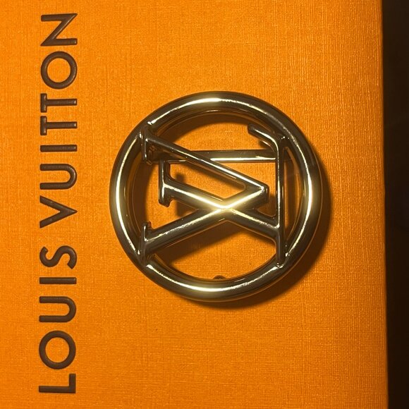 Louis Vuitton Belt Monogram Eclipse Santur LV Circle M0168 Black Grey Men's - Picture 7 of 14